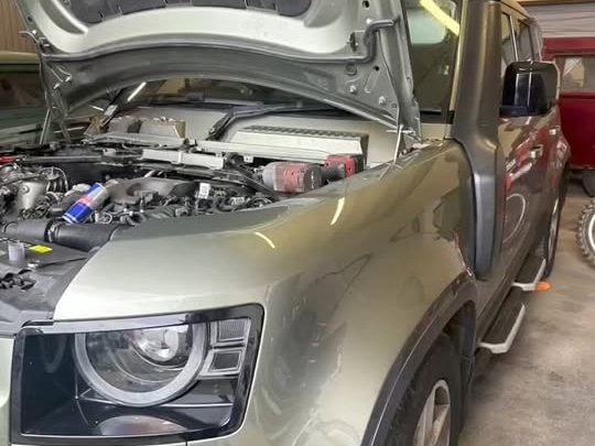 Land Rover Defender D240 in the workshop